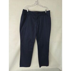 Lee Womens Navy Blue Wrinkle Free Straight Leg Chino Work Trousers Pants 16x31
